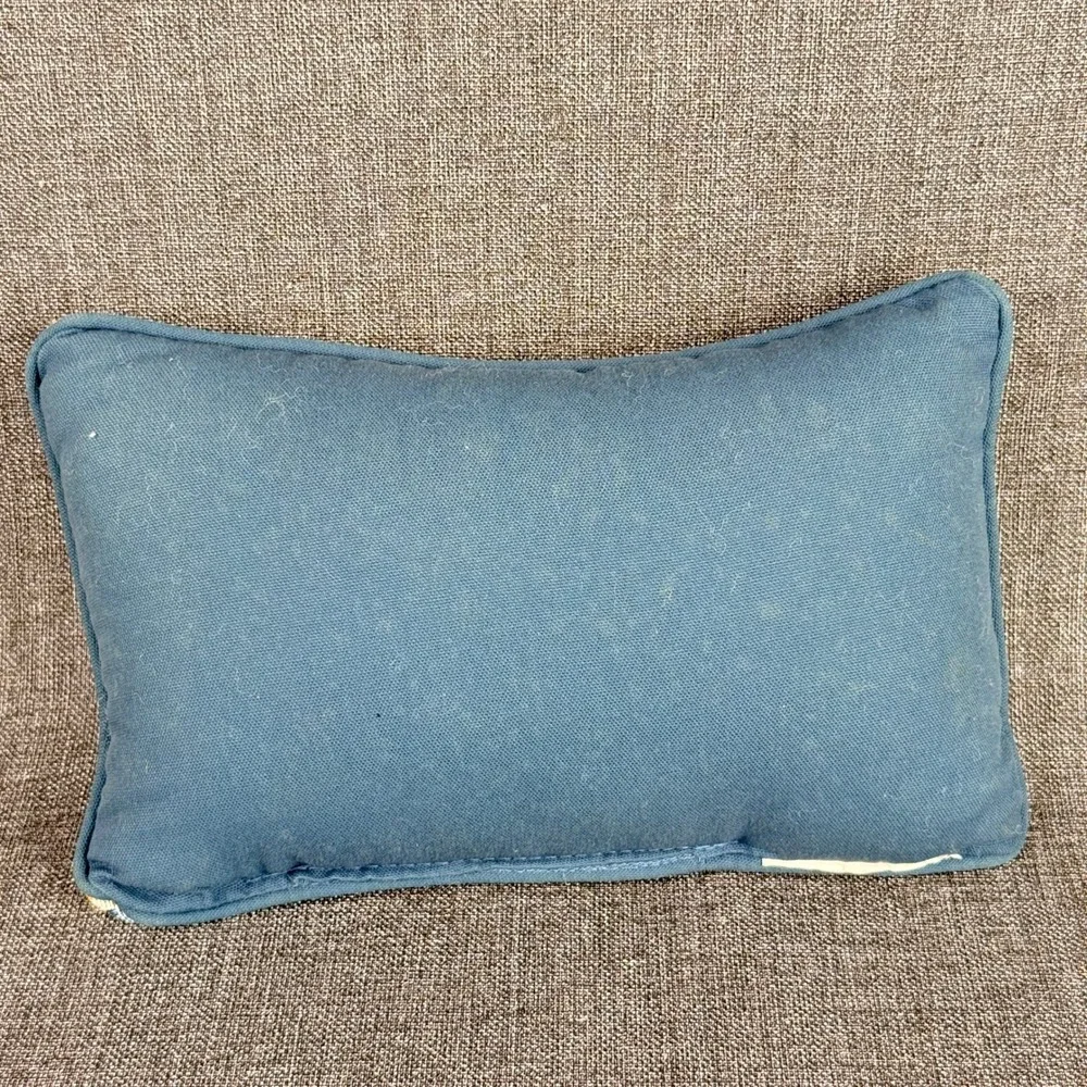 Grandchildren Spoiled Here Tapestry Accent Pillow Blue Kitchen Decor